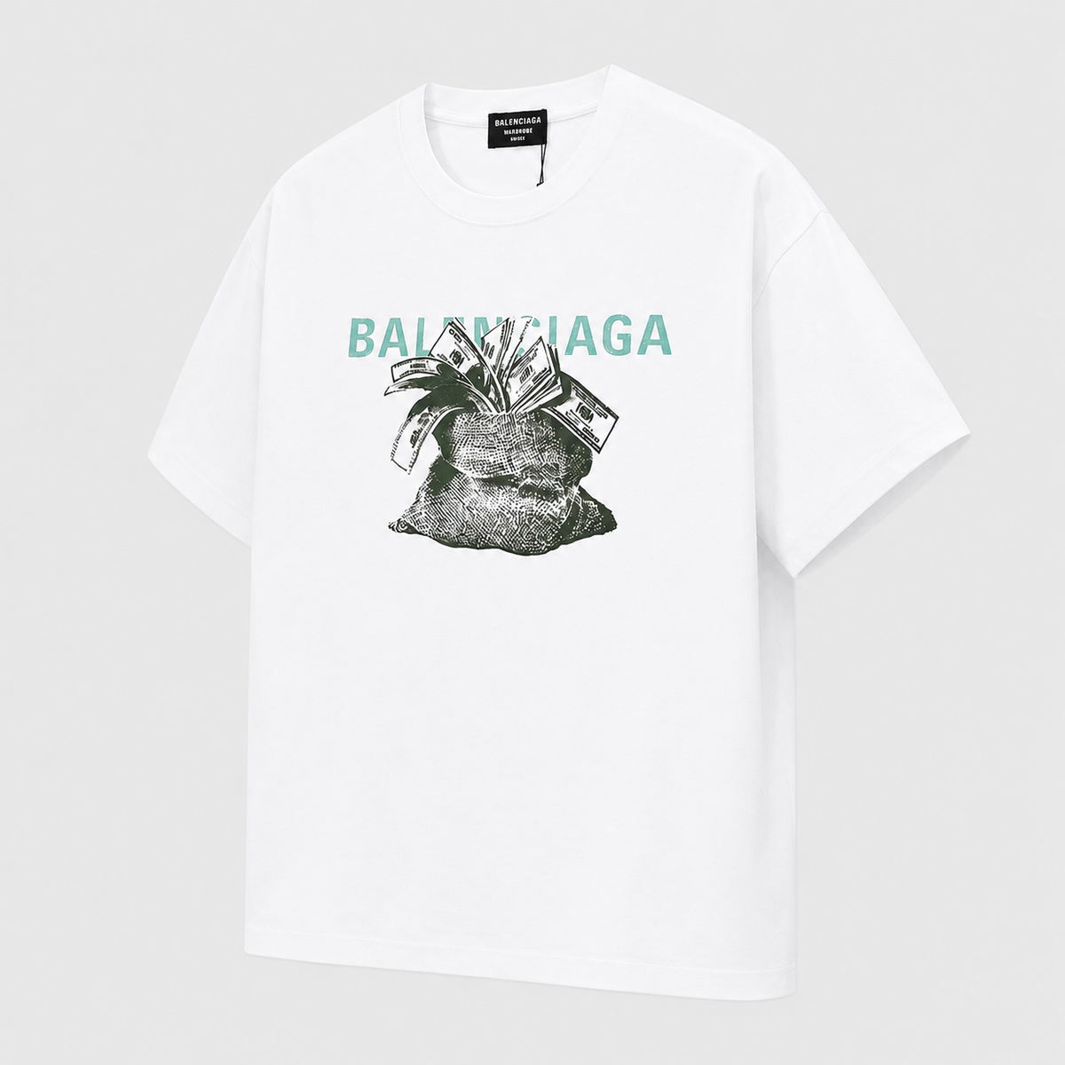 Balenciaga Money Bag Print White T-shirt