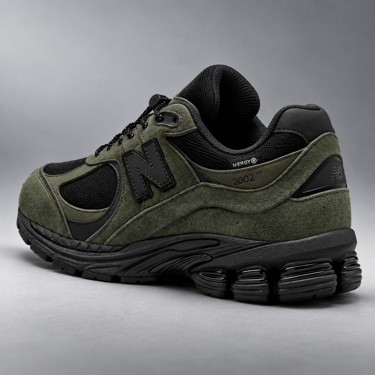 Retro-style olive green of New Balance 2002R