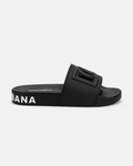 Dolce & Gabbana DG Embossed Casual-style Black Slippers