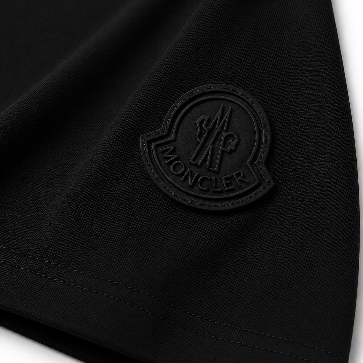 Moncler Letter Print Streetwear Style Black Short-sleeve T-shirt