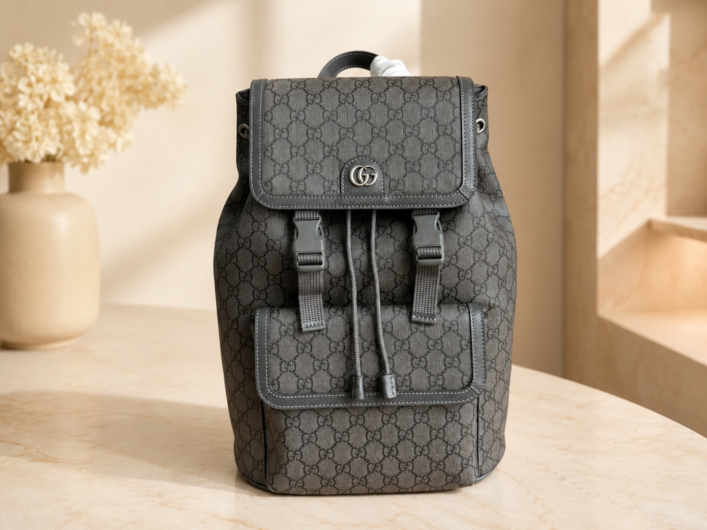 Gucci GG backpack Gray Monogram Drawstring