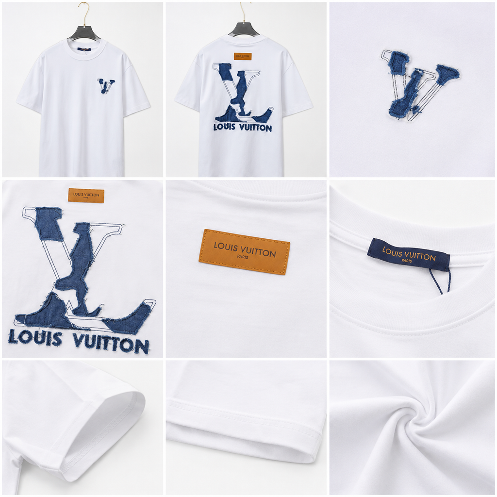 Louis Vuitton Patch Streetwear Style White Short-sleeve T-shirt
