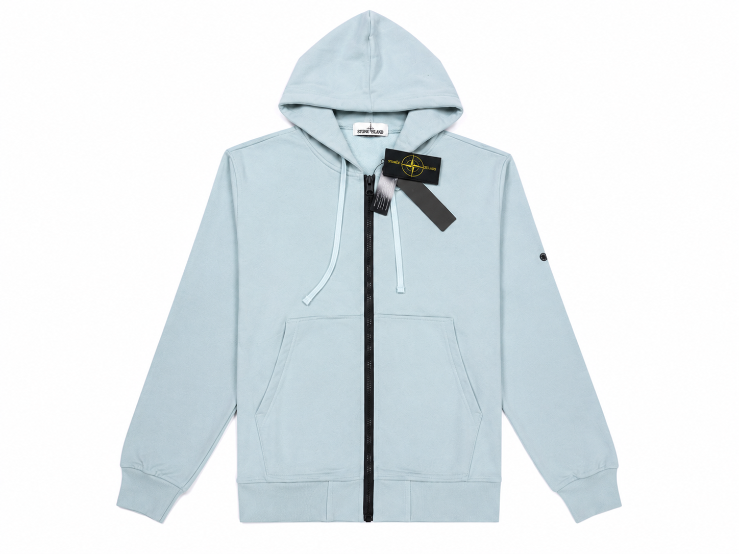 Stone Island Blue Zip Hoodie Gift Ready