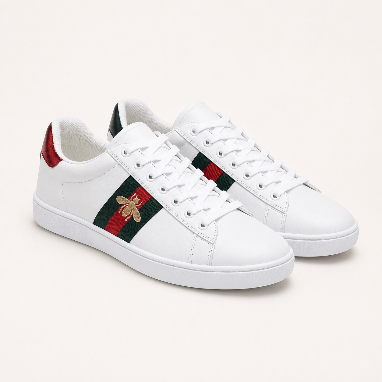 Gucci Bee Series Retro Style White Shoes