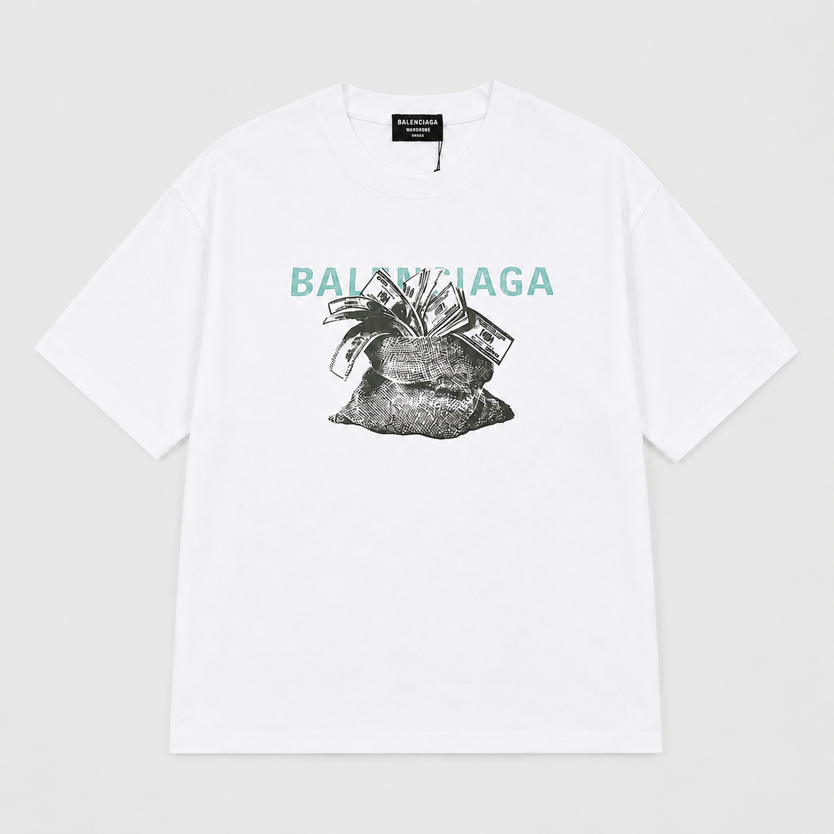 Balenciaga Money Bag Print White T-shirt