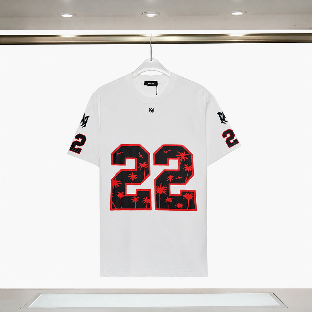 Amiri Resort Graphic T-shirt White Blue Amiri with Premium Look