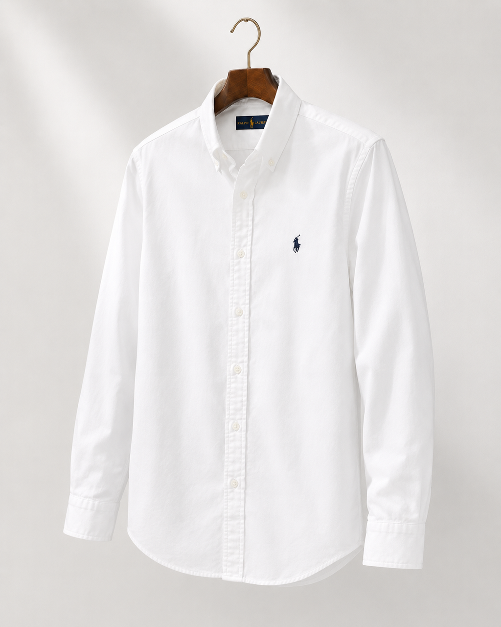 Ralph Lauren White Button-Down Shirt Casual Layering