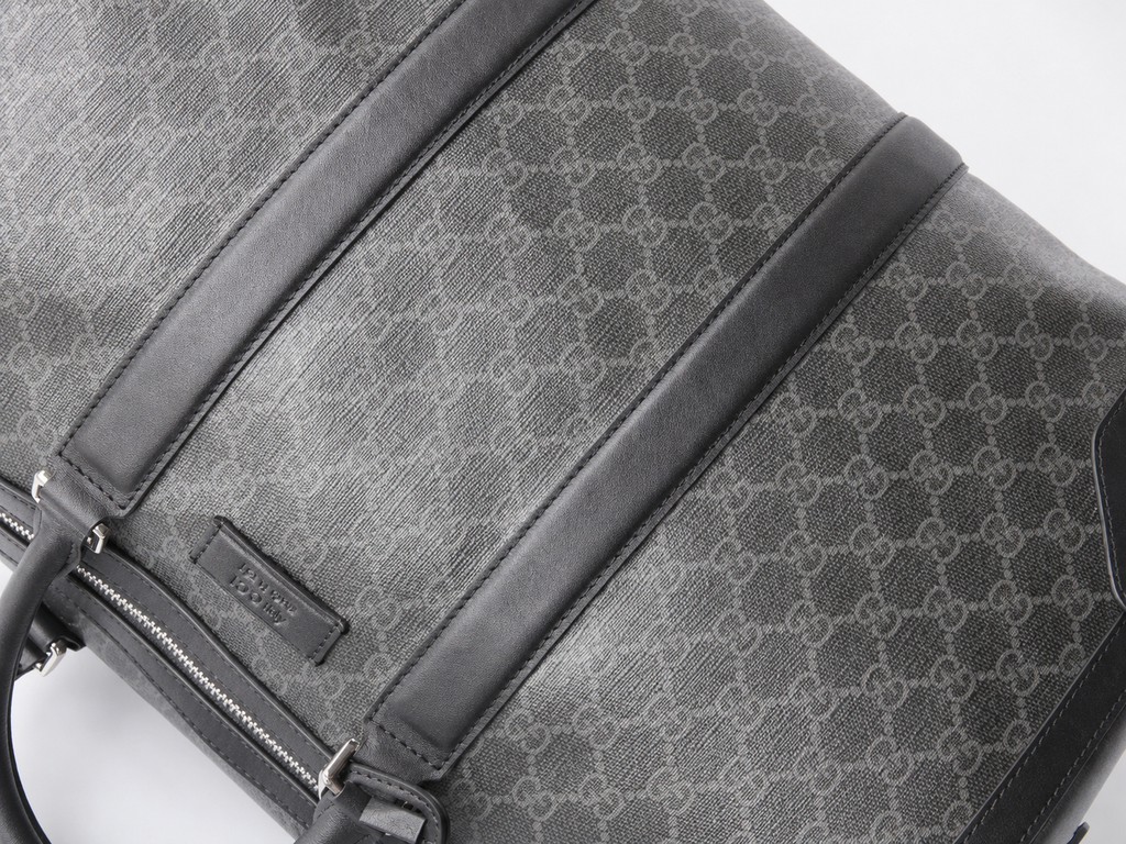 Gucci Duffel Bag with Gray GG Monogram Duffel for Streetwear Looks