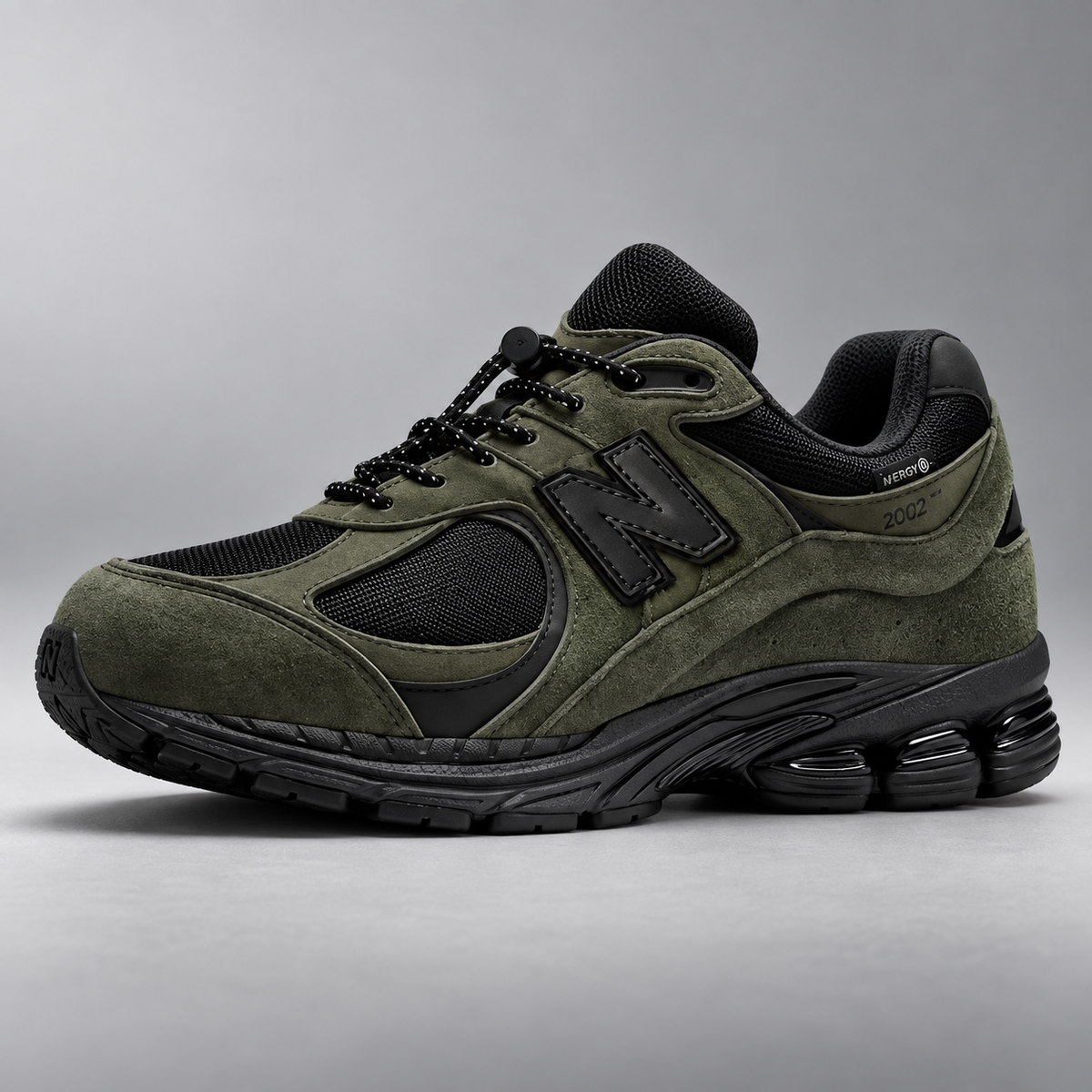 Retro-style olive green of New Balance 2002R