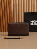 Montblanc Clutch bag Brown Textured Wrist