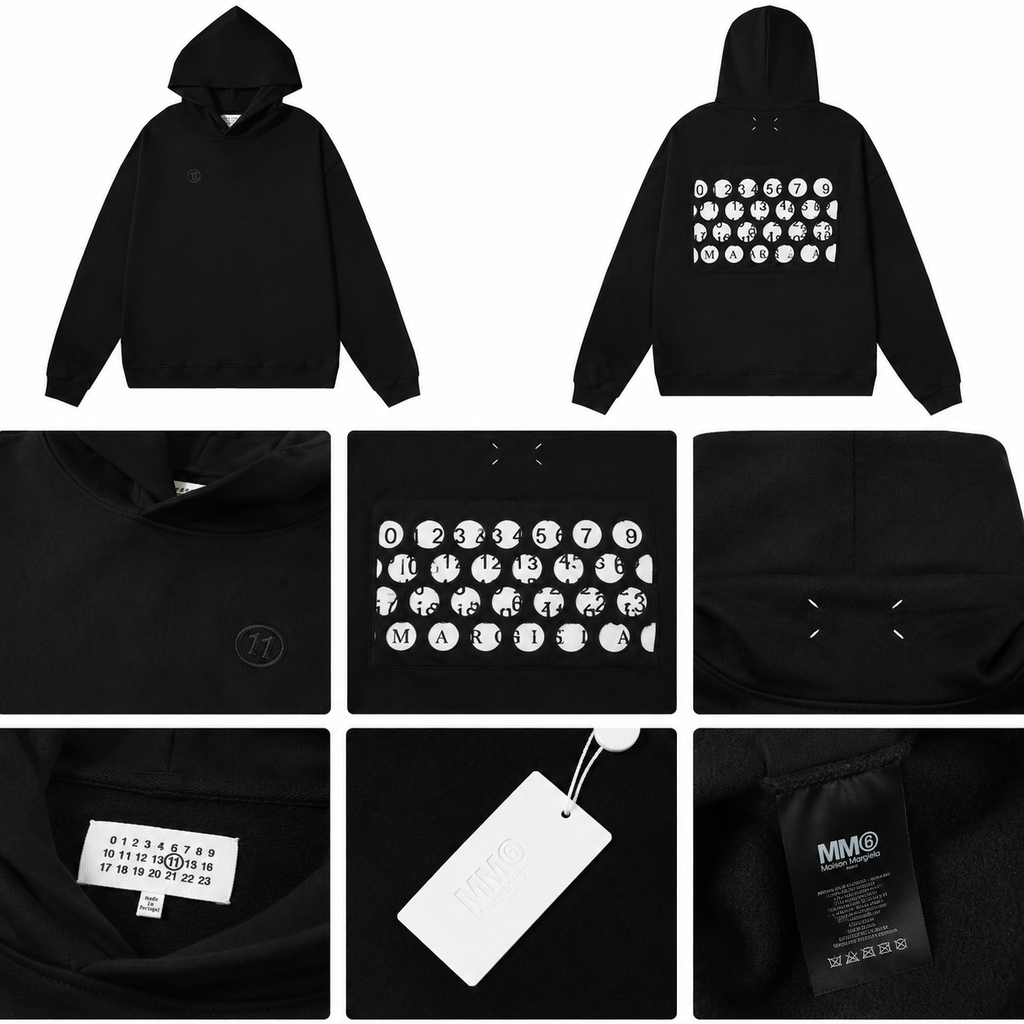 Maison Margiela Daily Logo hoodie Black Pullover Small for City Outfits