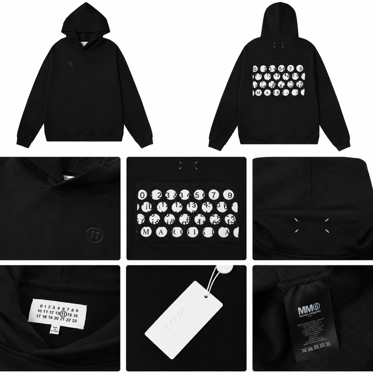 Maison Margiela Daily Logo hoodie Black Pullover Small for City Outfits