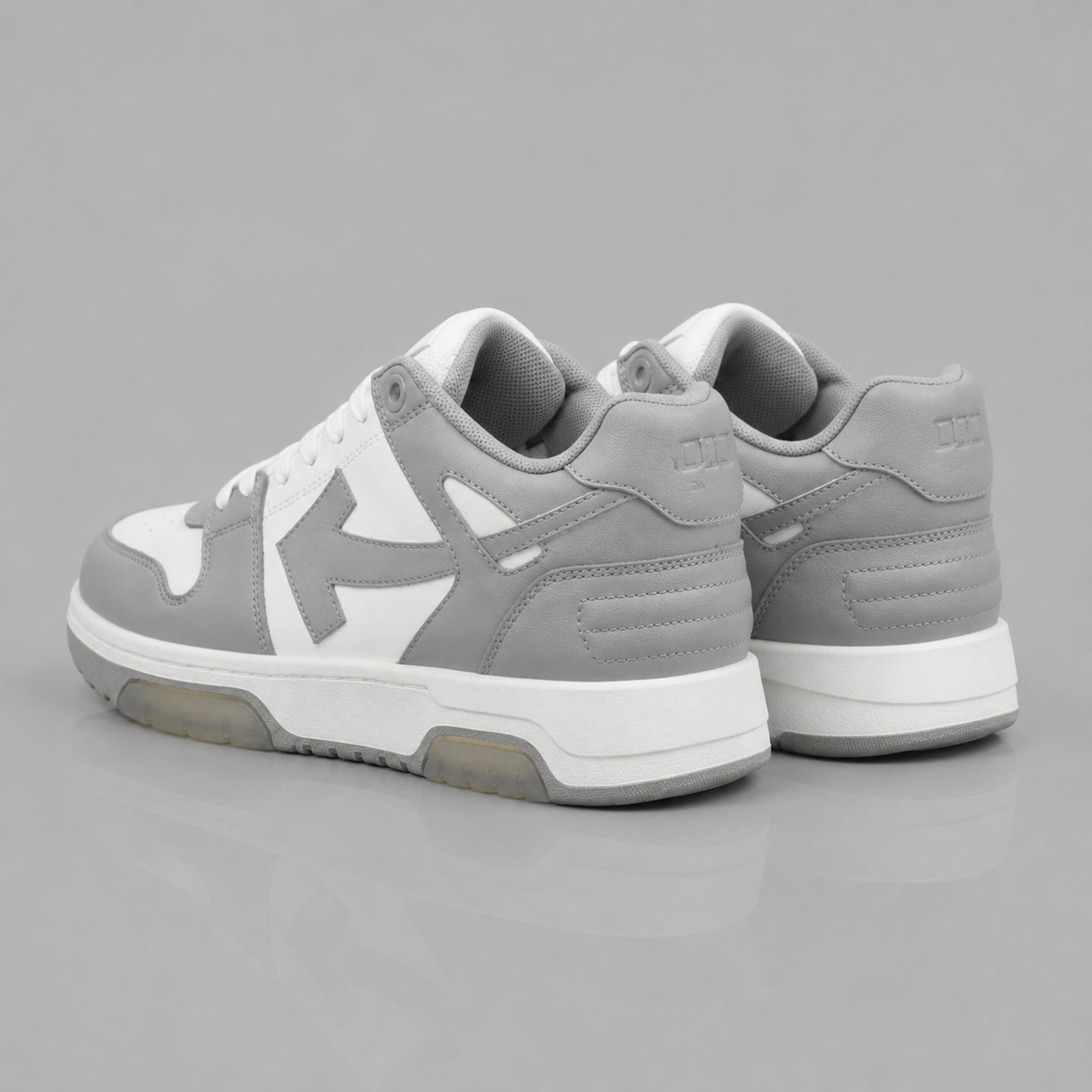 Off-White Grey and White Trendy Sneakers