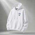 Stussy-printed trendy white hoodie