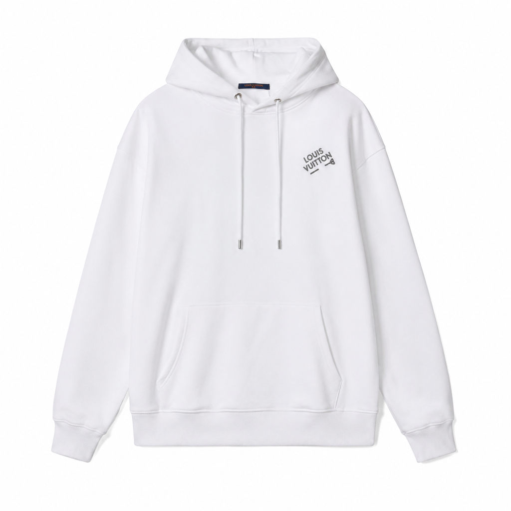 Louis Vuitton minimalist style white hoodie