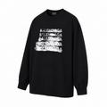 Balenciaga Black Distressed Logo Long-Sleeve Top