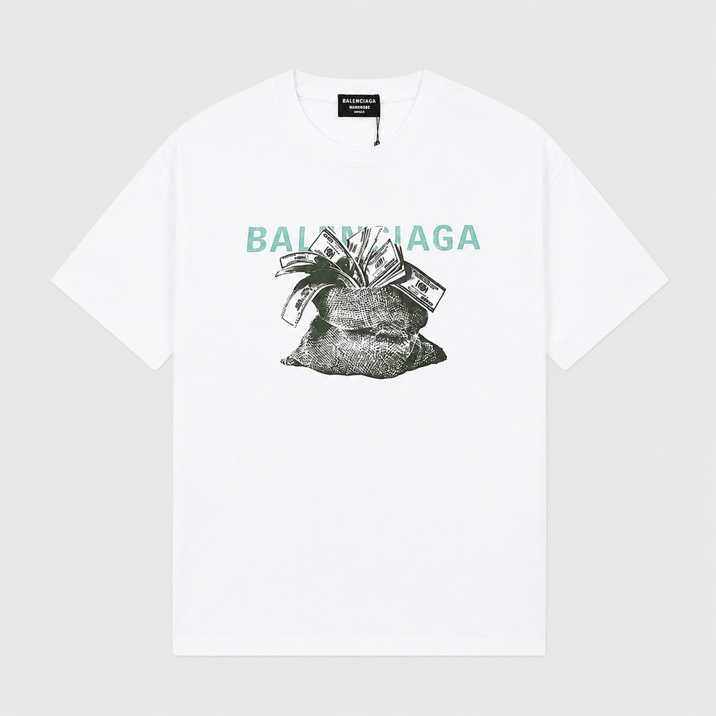 Balenciaga Money Bag Print White T-shirt