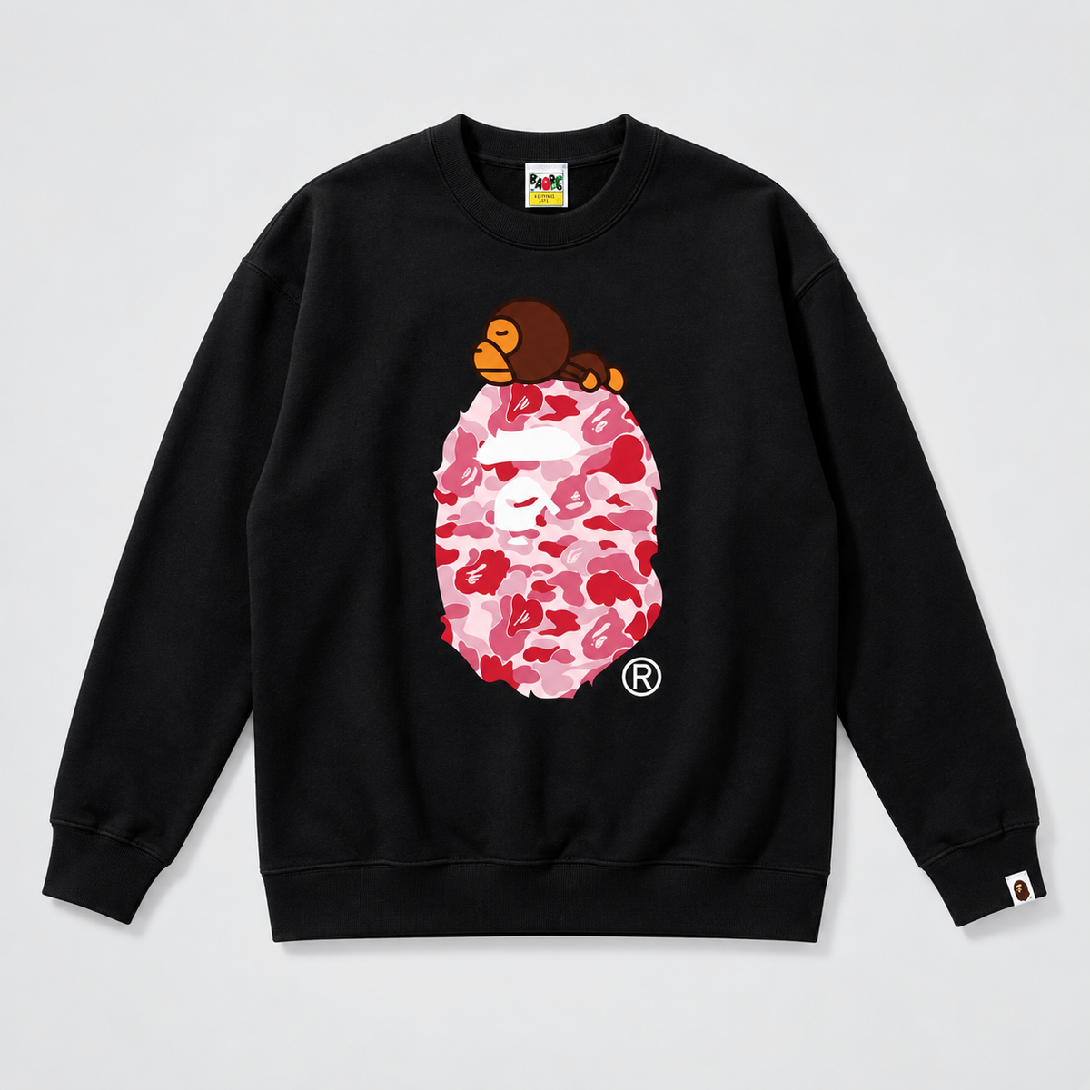 Bape Ape Head Camouflage Style Black Sweatshirt