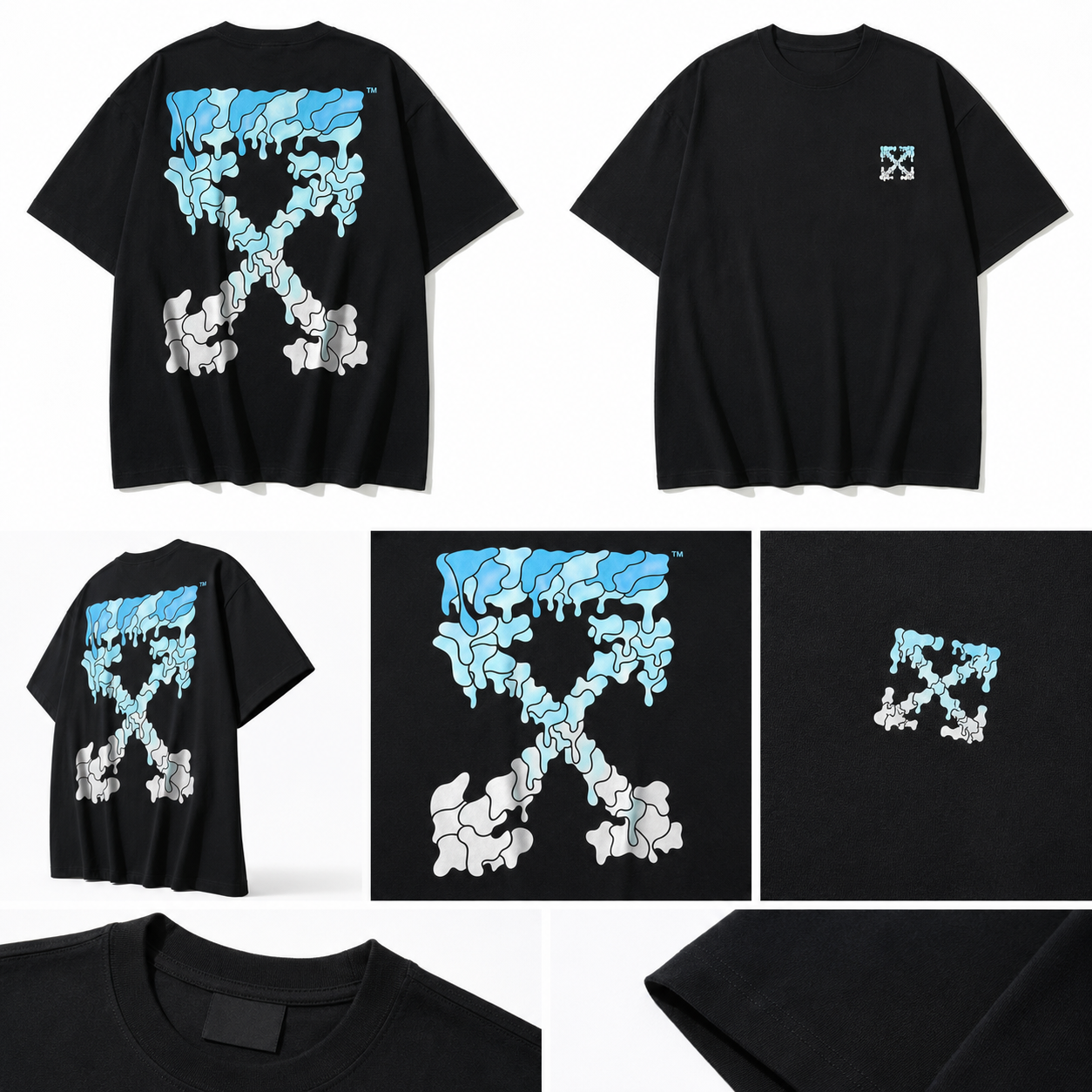 Off-White Gradient Style Black T-shirt