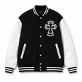 Chrome Hearts Cross Black and White Baseball Jacket