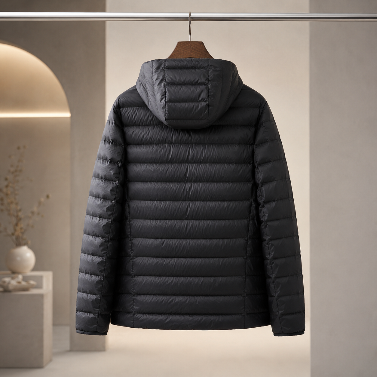 Arc'teryx lightweight trendy black down jacket