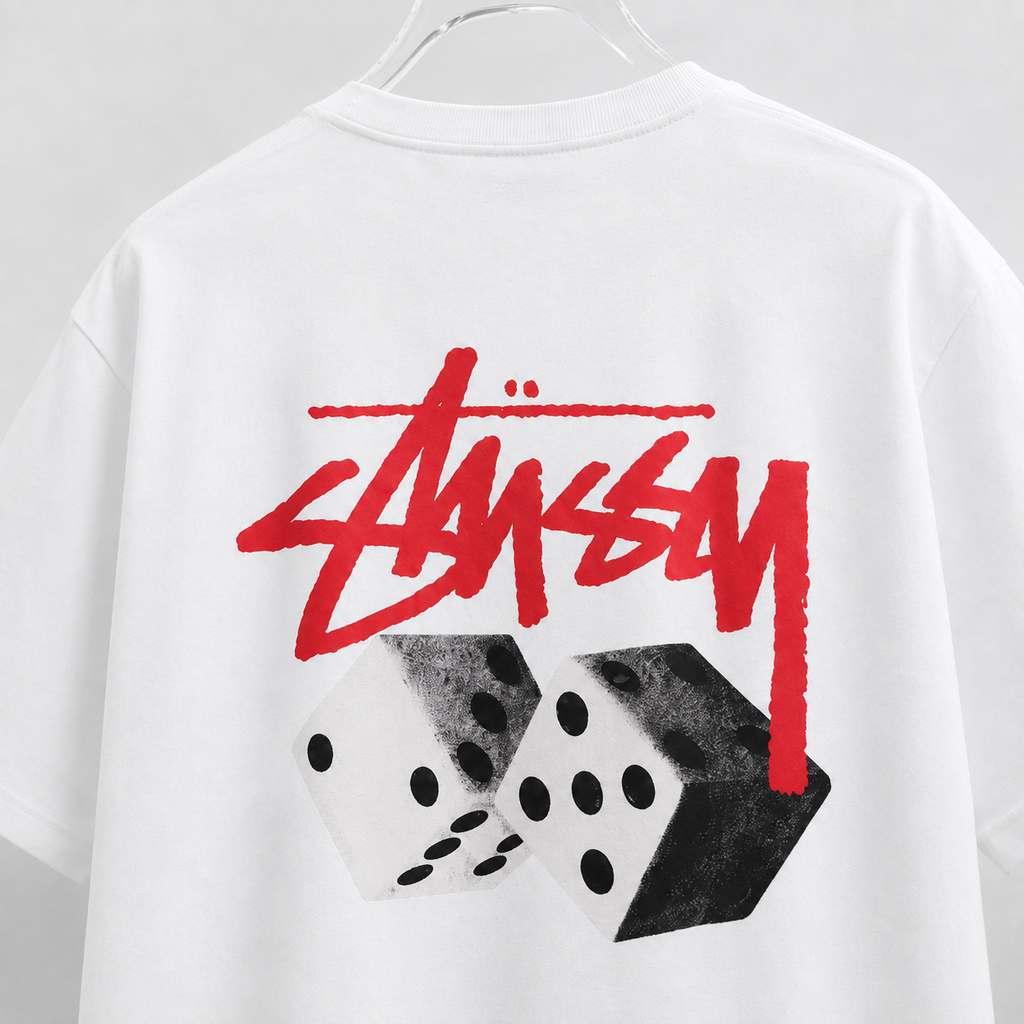 Stussy White Spider Graphic T-Shirt Fan Wear Logo