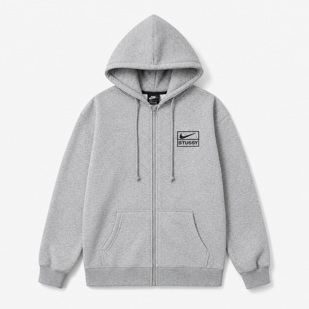 Stussy co-branded grey hoodie