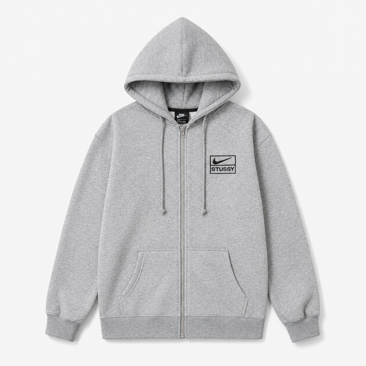 Stussy co-branded grey hoodie