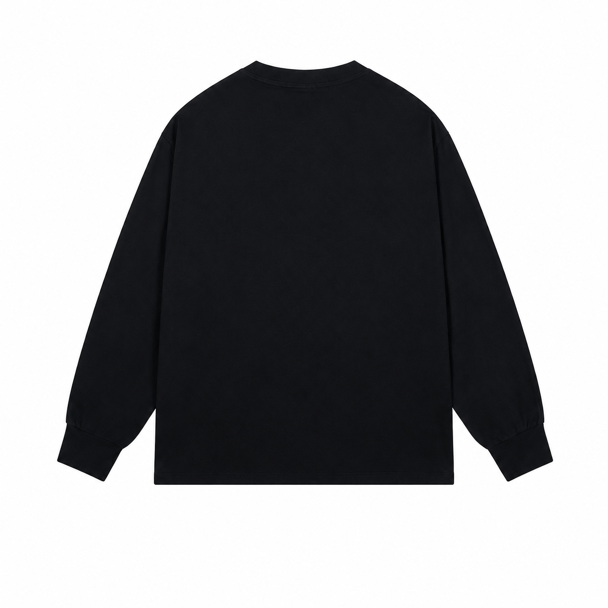 Balenciaga Black Distressed Logo Long-Sleeve Top