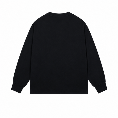Balenciaga Black Distressed Logo Long-Sleeve Top