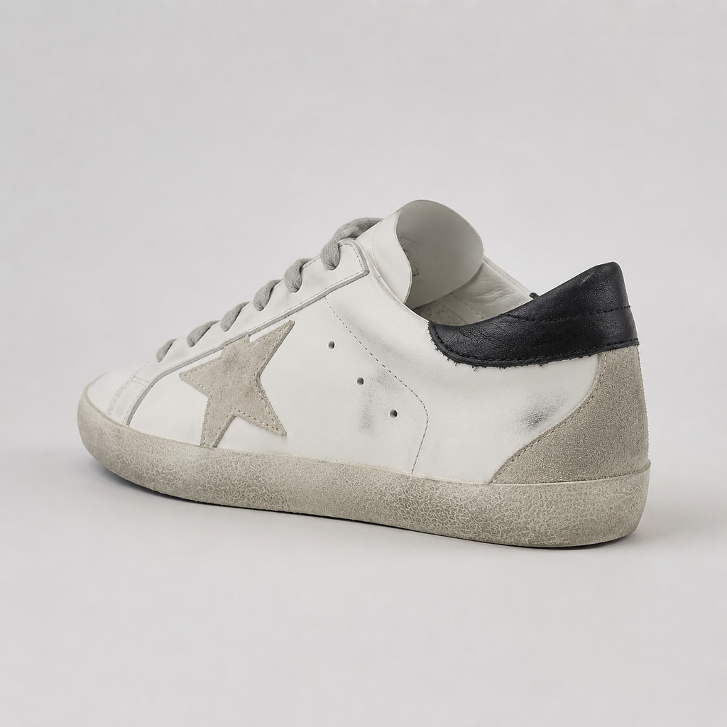 Golden Goose distressed white shoes