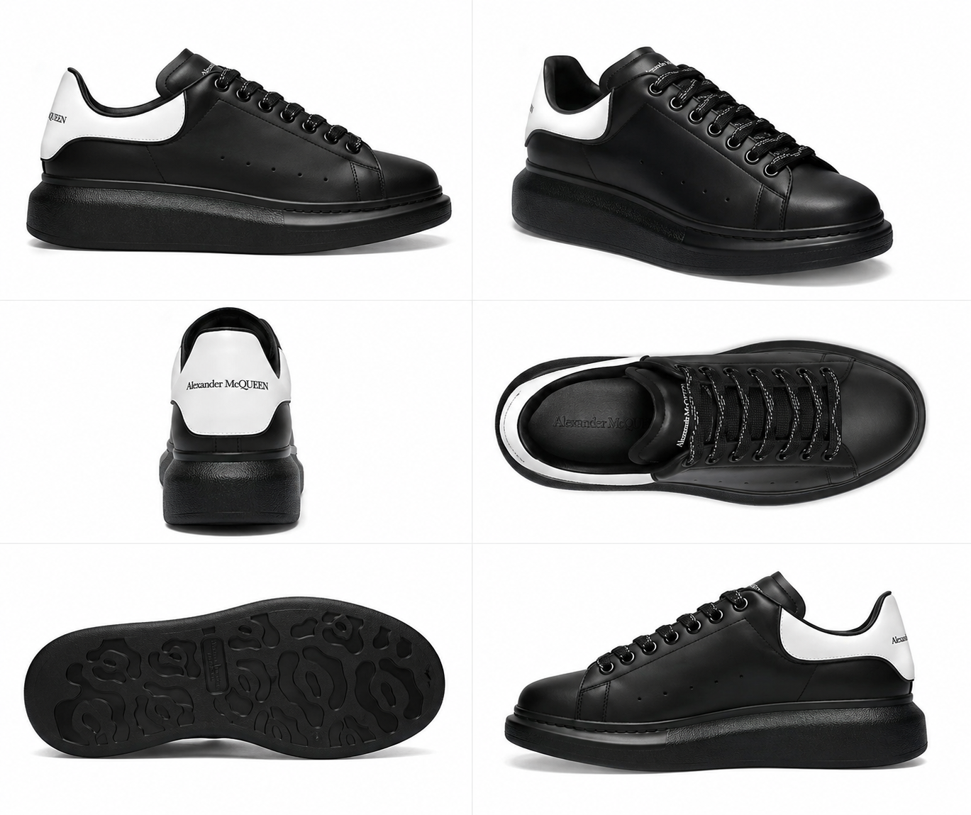 McQueen thick-soled black and white casual shoes