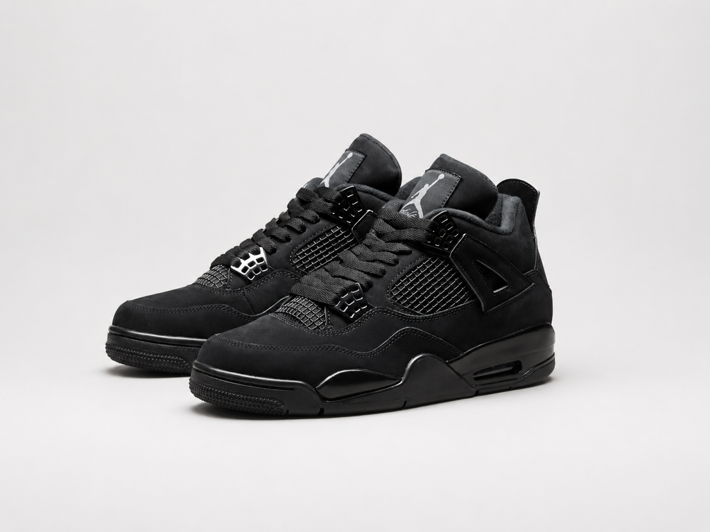 Simple-style black shoes of Jordan 4