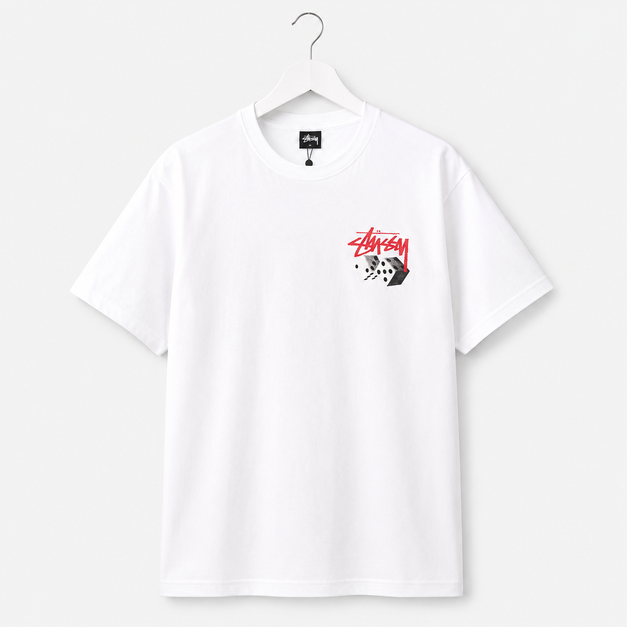 Stussy White Spider Graphic T-Shirt Fan Wear Logo