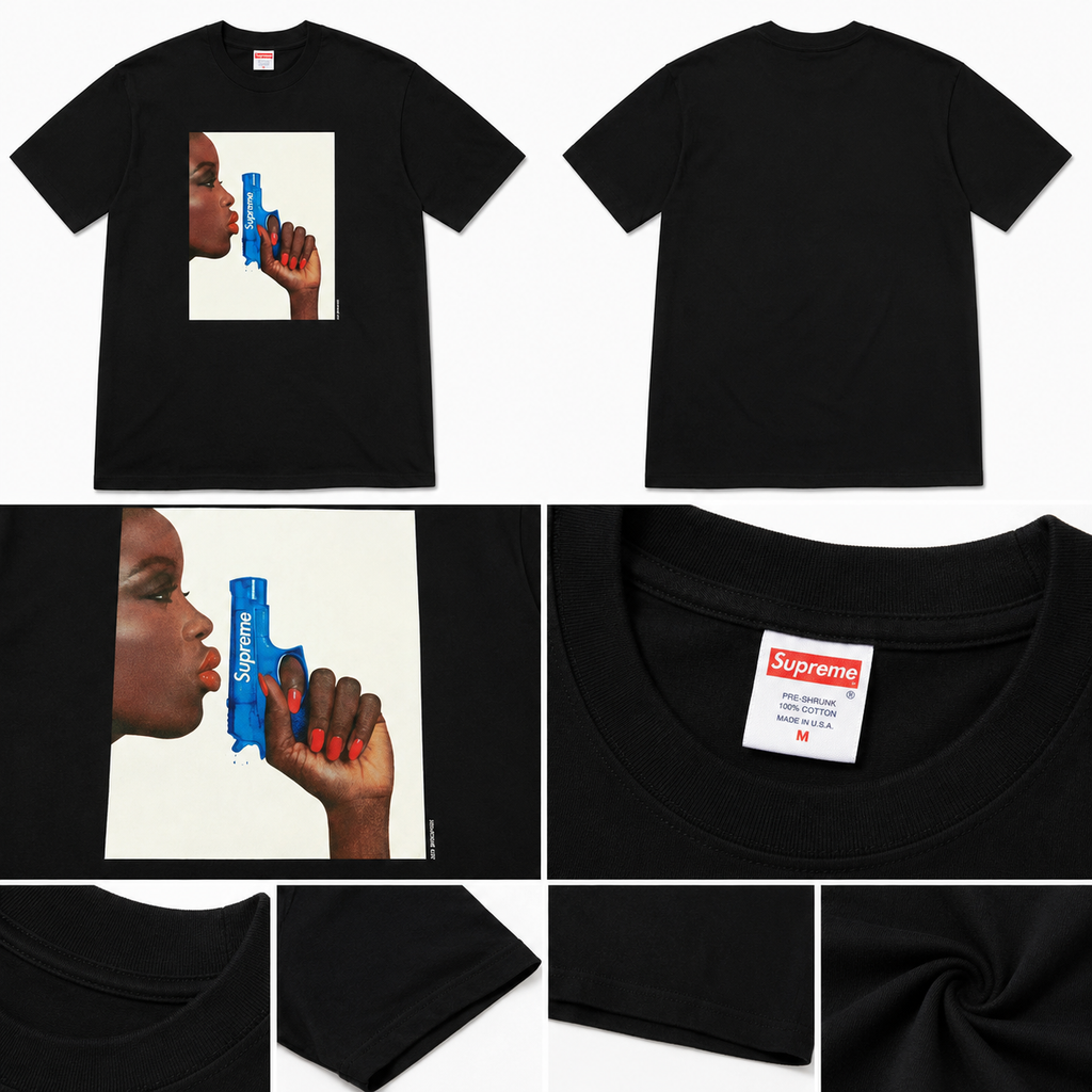 Supreme Pistol Print Black T-shirt