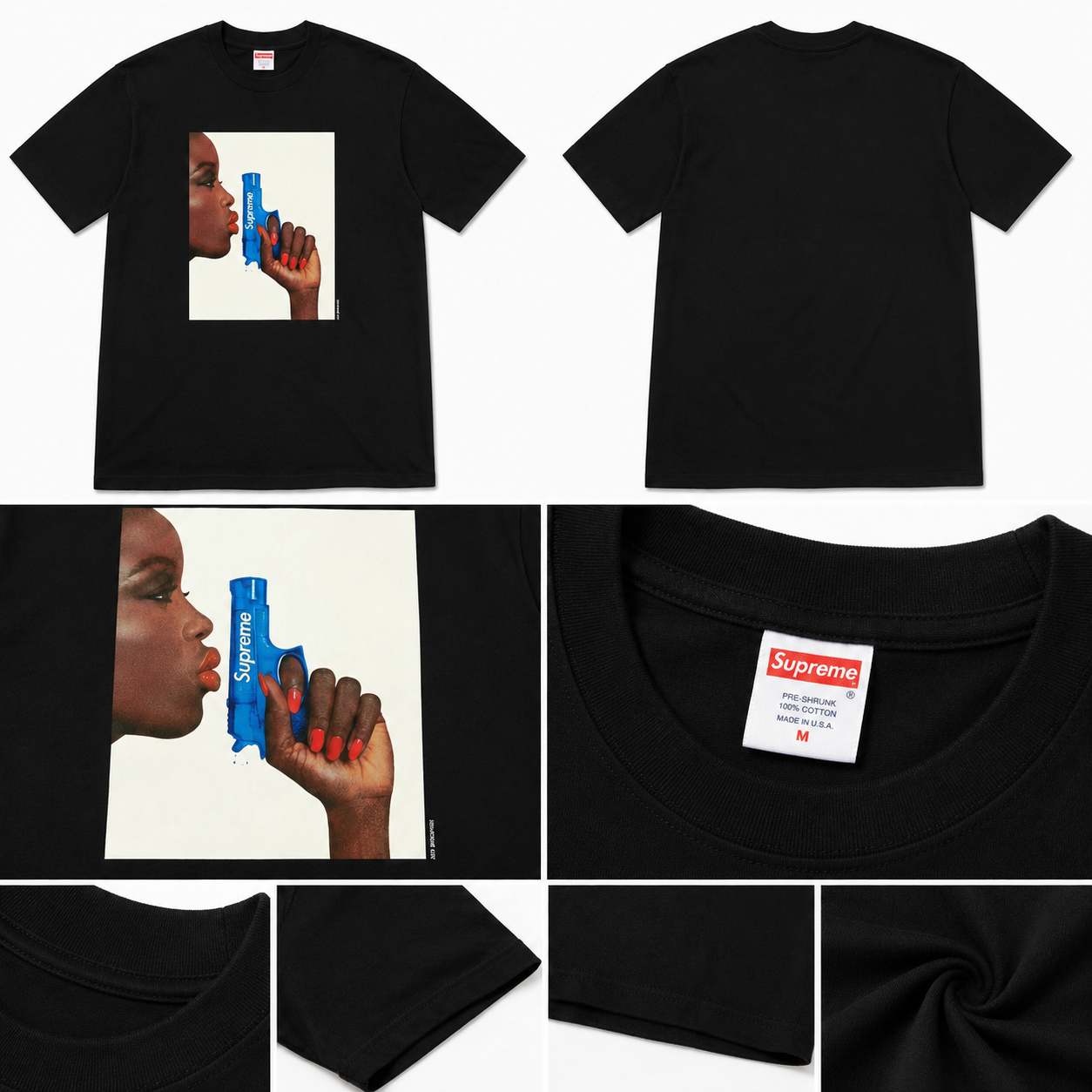 Supreme Pistol Print Black T-shirt