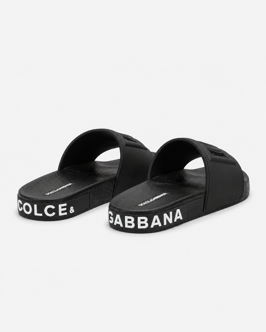 Dolce & Gabbana DG Embossed Casual-style Black Slippers