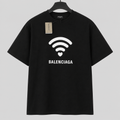 Balenciaga WiFi Printed Trendy Black T-shirt