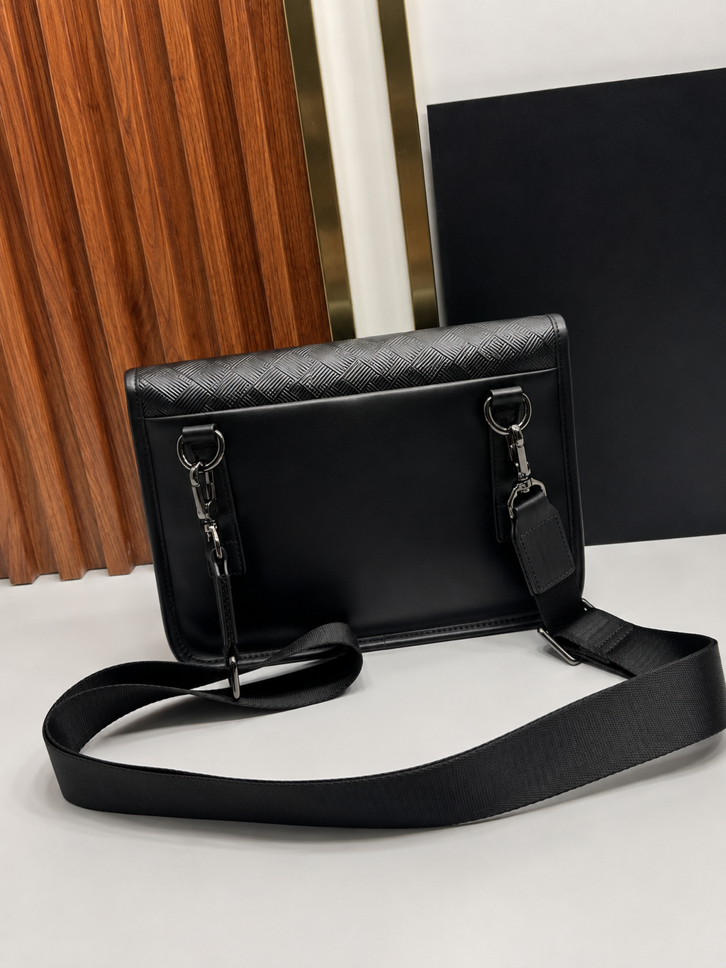 Montblanc Clutch bag Black Flap Geometric