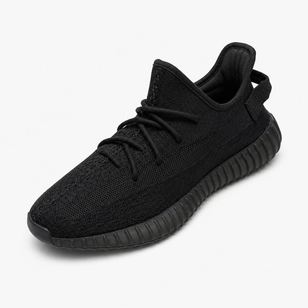 Yeezy simple black sports shoes