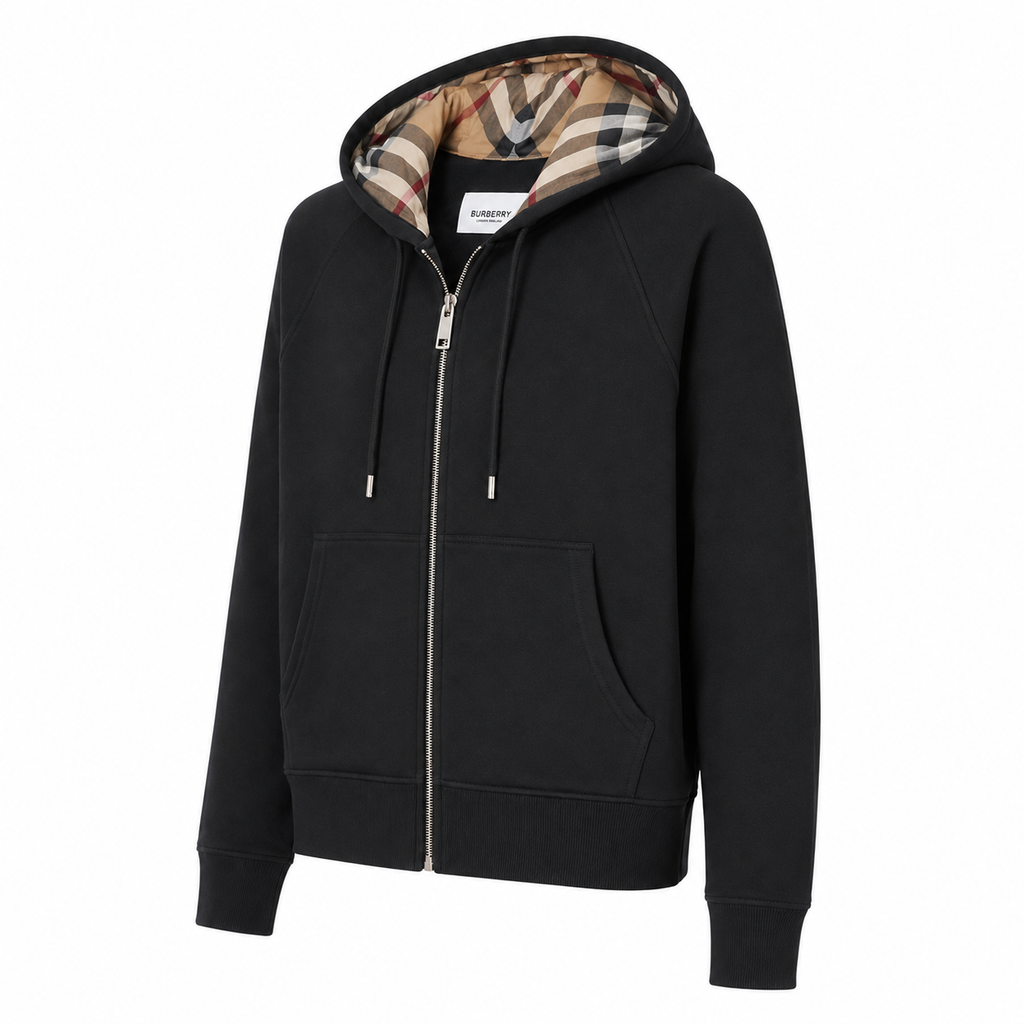 Burberry checkered hooded black sweatshirt