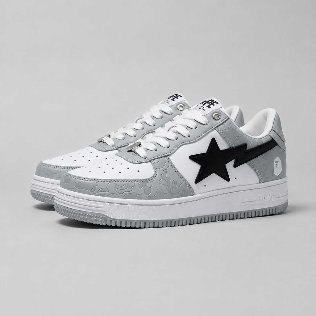 Bape Black and Grey Trendy Sports Shoes
