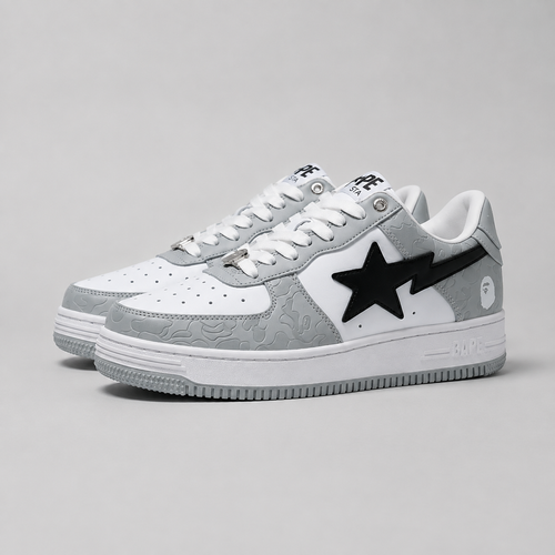 Bape Black and Grey Trendy Sports Shoes