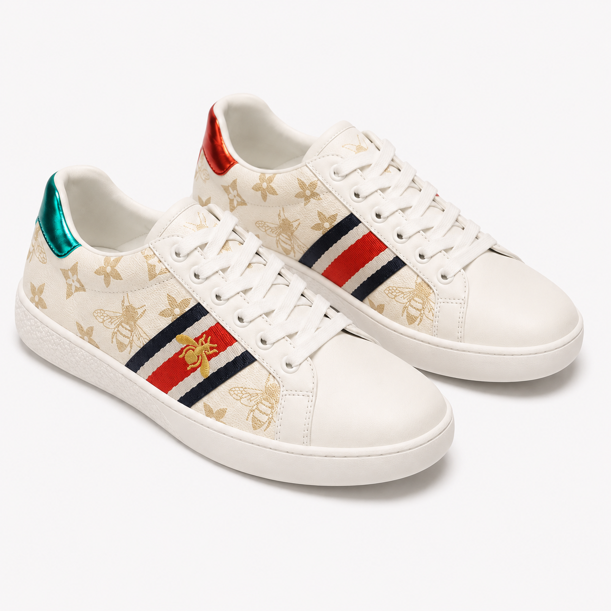 Gucci Bee Series Retro Style White Shoes