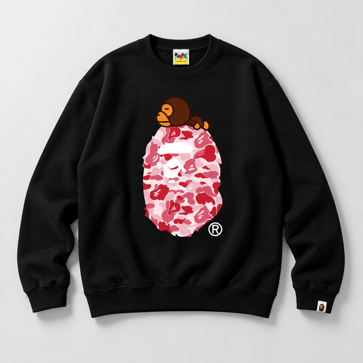 Bape Ape Head Camouflage Style Black Sweatshirt