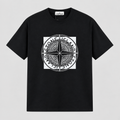 Stone Island Compass Print Street Style Black T-Shirt