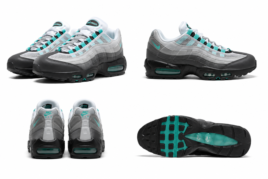 Nike retro black and green sports shoes