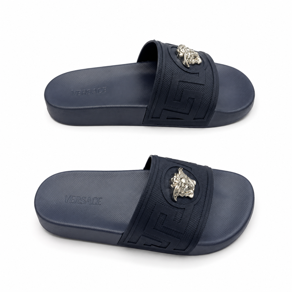 Versace Medusa Luxury Style Black Slide Sandals