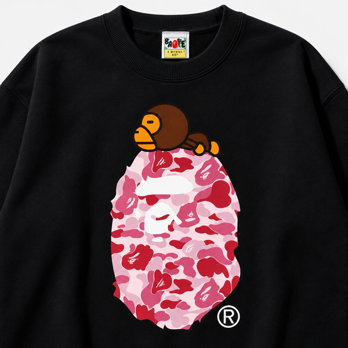 Bape Ape Head Camouflage Style Black Sweatshirt