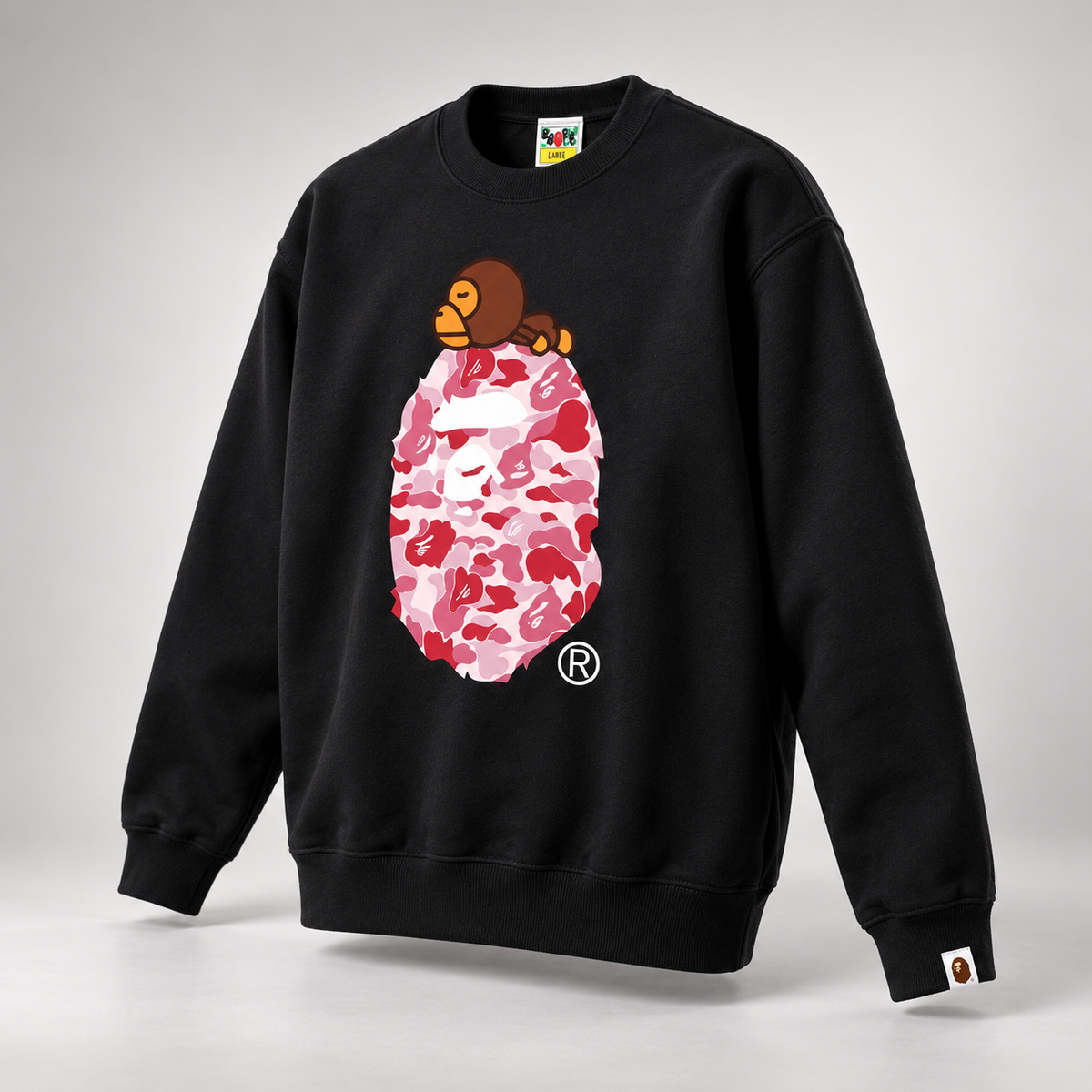 Bape Ape Head Camouflage Style Black Sweatshirt